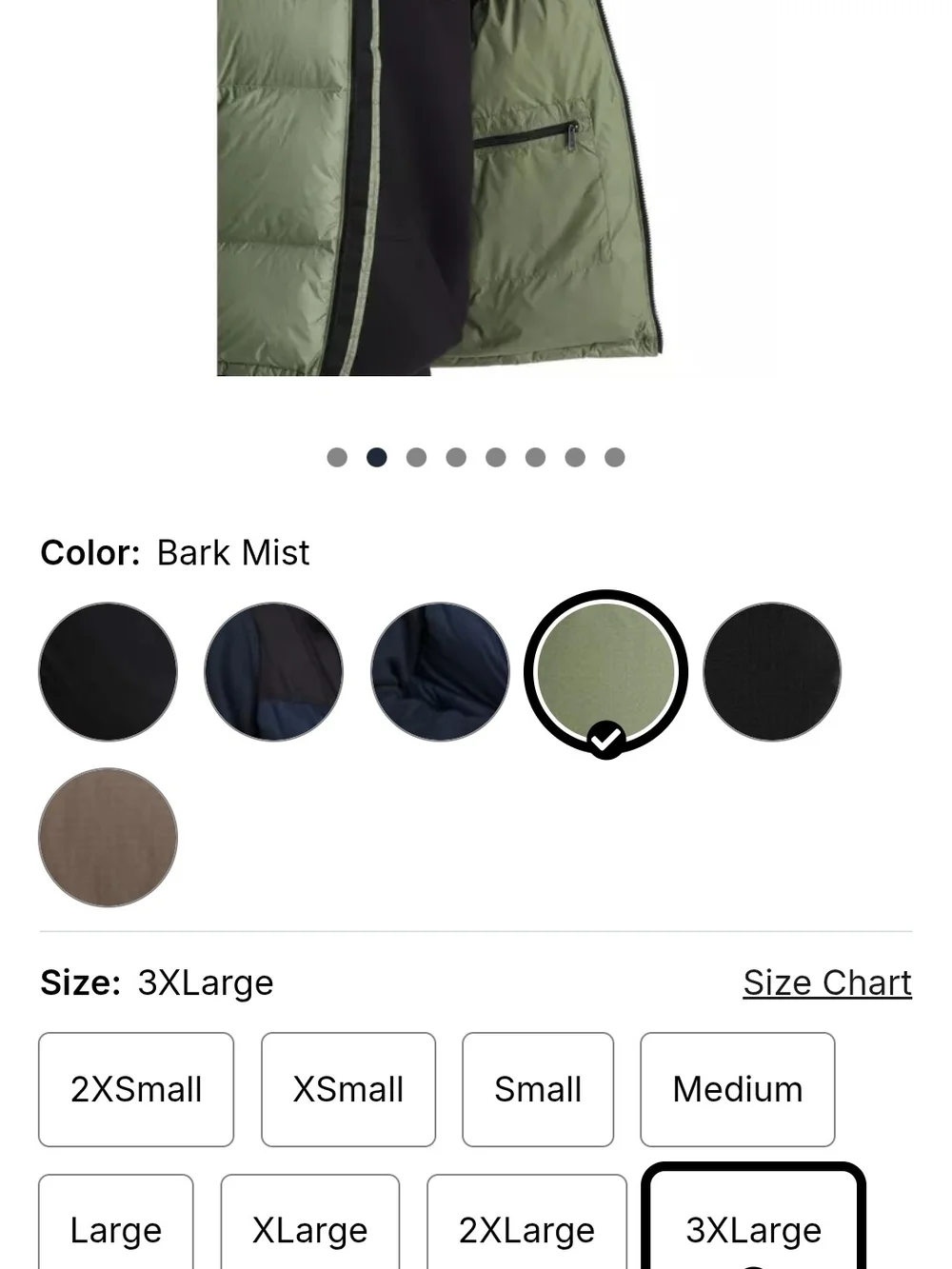 The North Face Bark Mist Green Quilted Down Vest